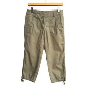Loft Ann Taylor Olive Green Cargo Crop Pants Size 0